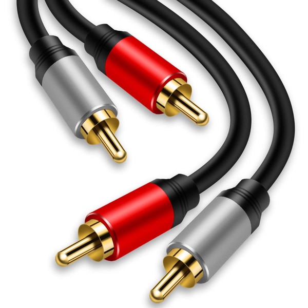 2RCA till 2RCA kabel 1,8M - guldpläterad stereoljudkabel för hemmet