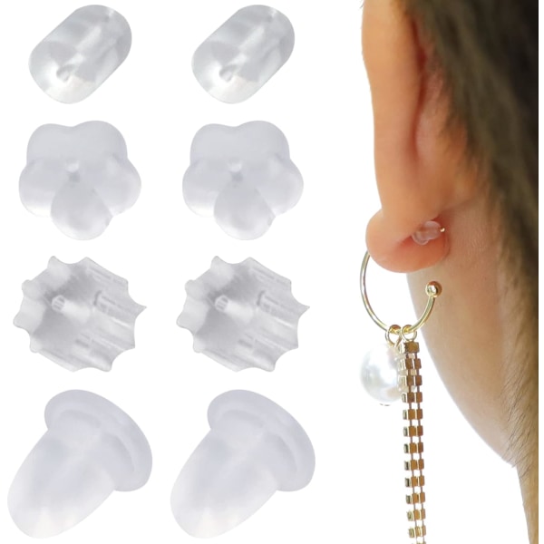 Silikon örhängen ryggar - 800 st mjuka gummi örhängen proppar, genomskinlig örhängen backing ersättning
