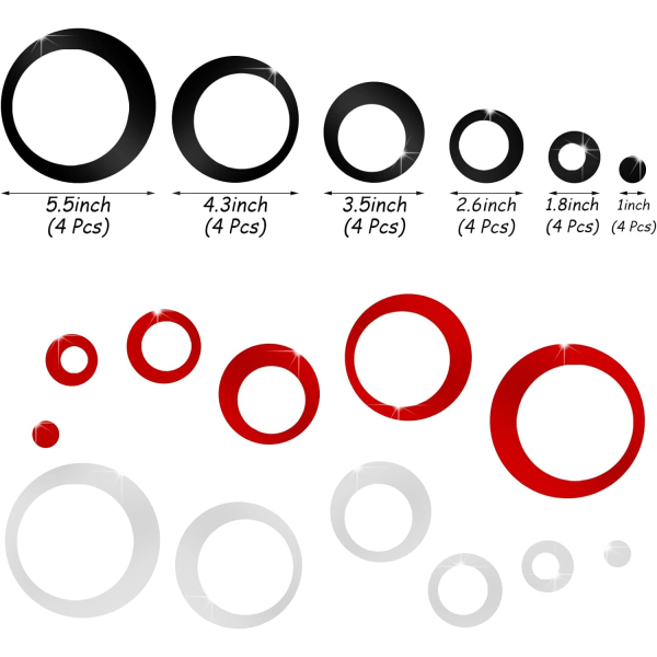Väggdekaler i akrylcirkelspegel - Avtagbara runda prickar spegelväggdekaler (72 delar)