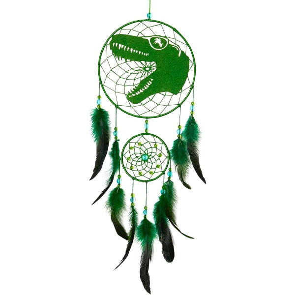 Dinosaurie-drömfångare för barn - vägghängande dekor (grön)