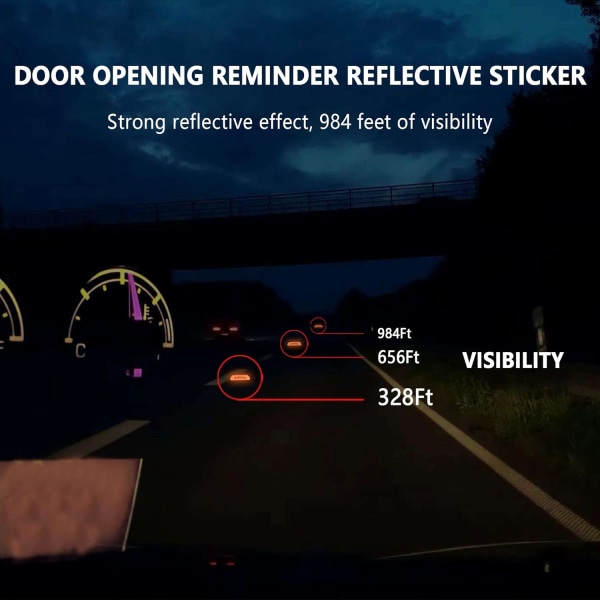 Dörrreflekterande påminnelseklistermärken - Universal Car Open reflekterande varningsdekaler