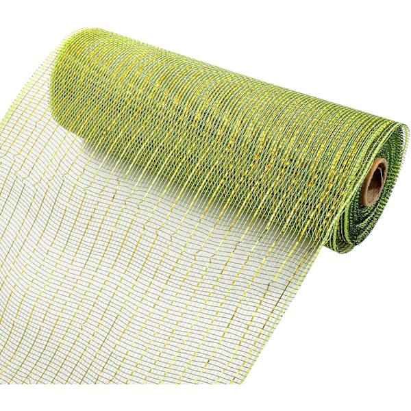 2 rullar Moss Green Deco Mesh Ribbon 10 tum x 30 fot Metallic Deco Mesh Rolls f r