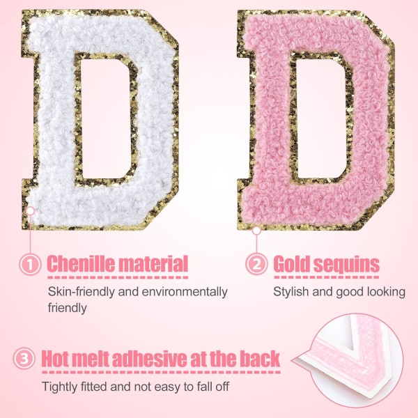 Chenille Letter Patches Iron-On Alphabet Cloth Patch