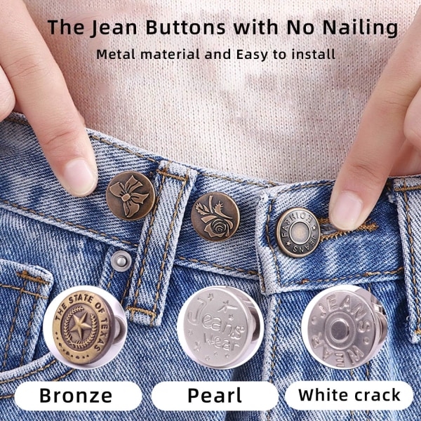 Jeans med justerbar knapp 8st - ingen syknapp
