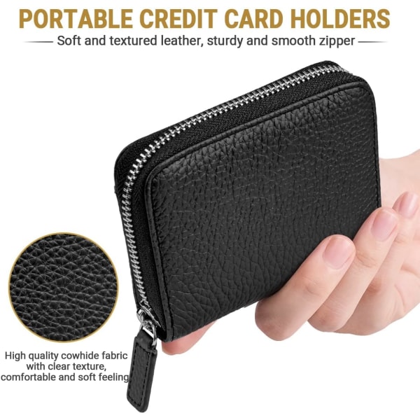 Kreditkortshållare för kvinnor - Spärrkortshållare i äkta läder
