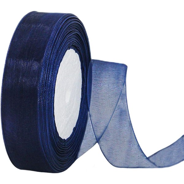 Skirt mörkblått organza chiffongband (20 mm): presentförpackningsband