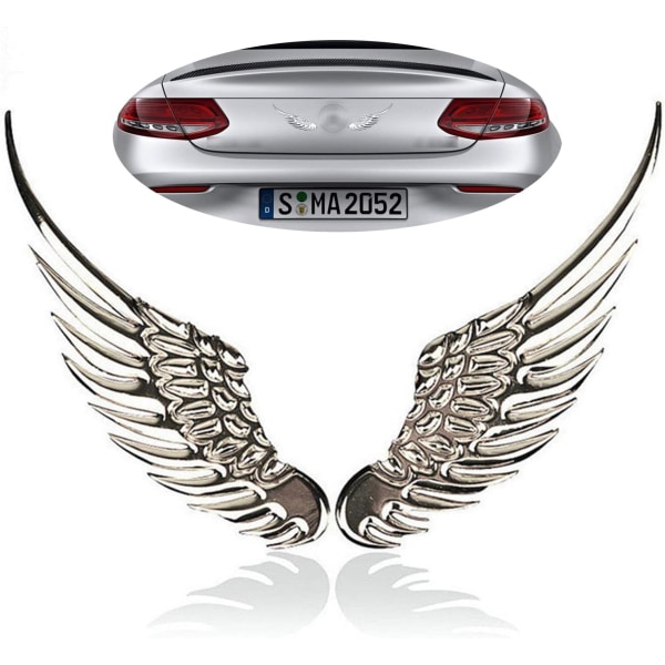 2 ST Bil 3D Angel Wings Badges Dekaler. Bil Big Wings Metal Stereo