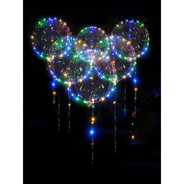 LED-ballonger, 10-pack ljusballonger 24 tum transparent helium