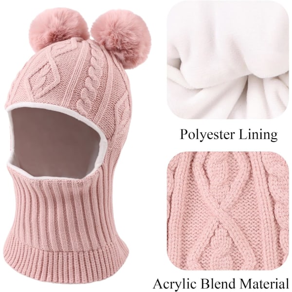 Balaclava Hat Scarf Set för barn - Varma vintermössor (1-10 år)