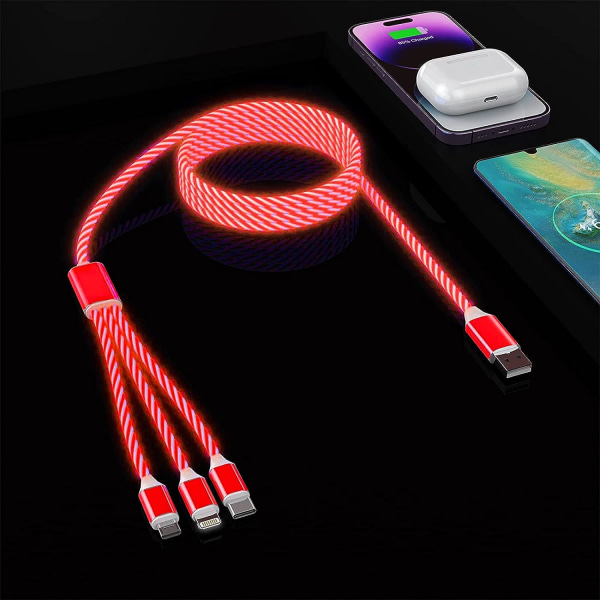 4Ft LED Light Up Flödande Multi 3 i 1 USB Universal iPhone-laddning