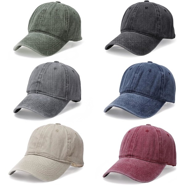 Enfärgad cap, tvättad retro cap i bomull för män och kvinnor ,
