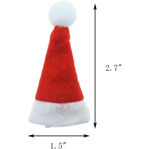 Christmas Hat 6 st Christmas Claus Hat 1.5"X2.7" Mini Christmas Lollipop Hat