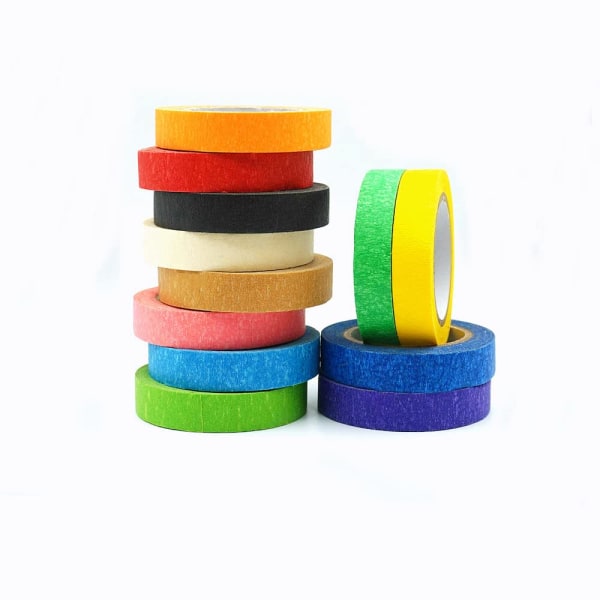 Färgad maskeringstejp, 12 färger rullar Målare Tape Art Craft DIY