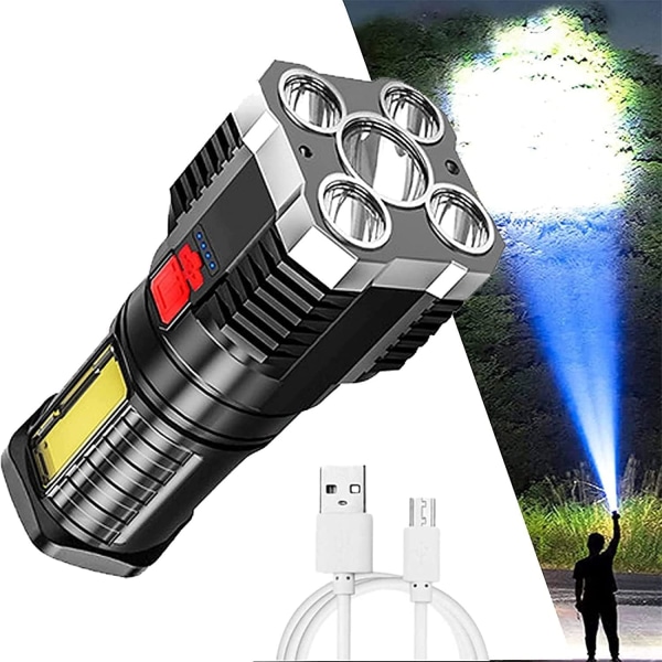 Five-Nuclear Explosion LED-ficklampa - USB Uppladdningsbar