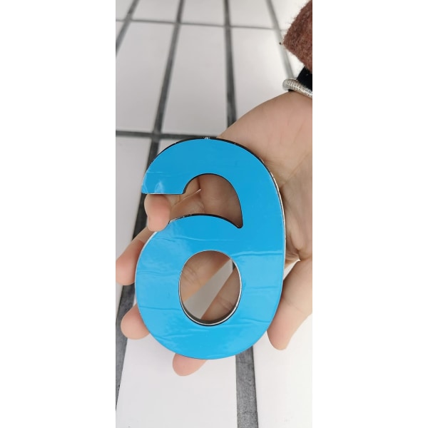 4-tums 3D-brevlådenummer - självhäftande husnummerklistermärken (NO.6)