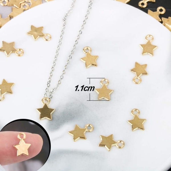 Alloy Star Charms: 100 st Emalj Star Charms Hängen för DIY-smycken