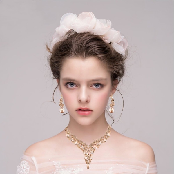 Bröllop brudtärna österrikiska Crystal Rhinestone smycken Set Statement