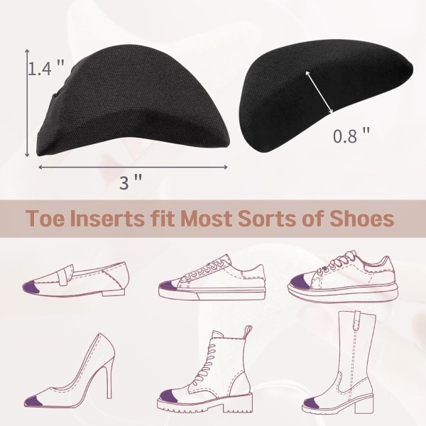 Toe Inserts for Shoes Too Big - Foam Toe Filler Inserts