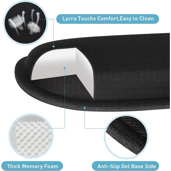 3st Gel Memory Foam Tangentbord Handledsstöd Set