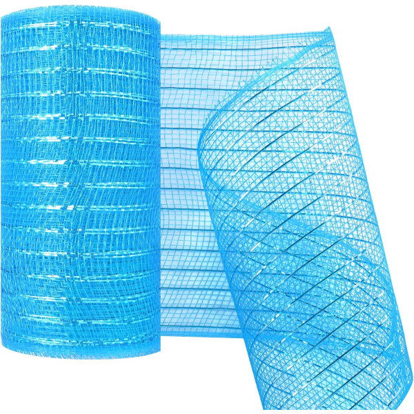 Deco Mesh 5,9 tum x 30 fot Dekor Mesh Band med metallisk folie Deco Mesh