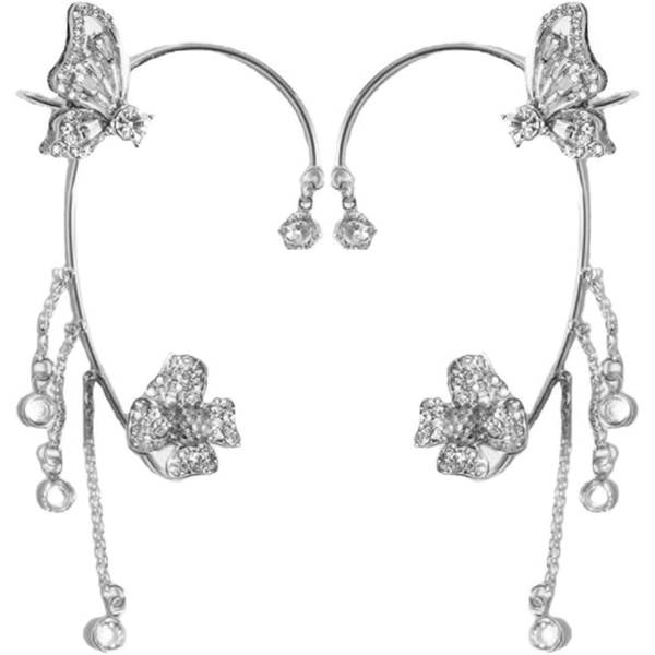 Butterfly Tofs Style Zircon Örhängen - Sparkling Ear Cuff Smycken