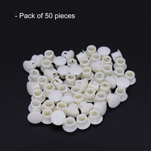 50 plasthålpluggar 8 mm - Cover Fästelement för skåpmöbler
