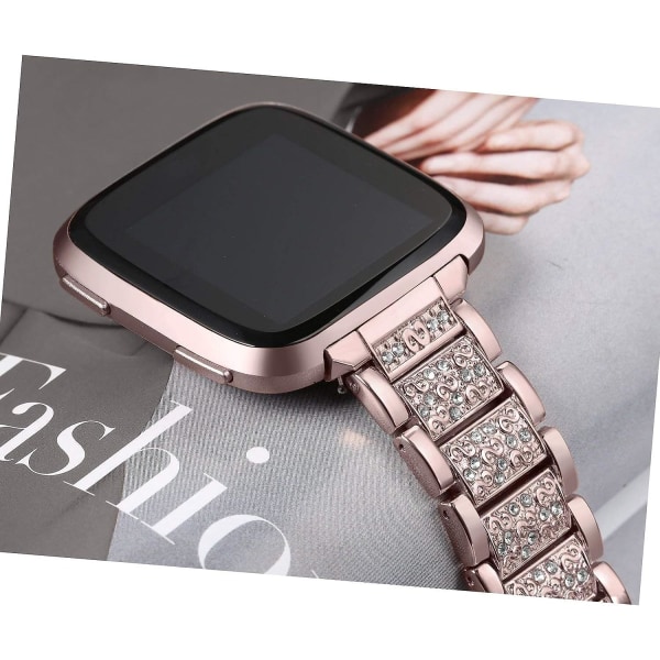 Bling Rhinestone Metal Strap för Fitbit Versa - Tillbehör för kvinnor