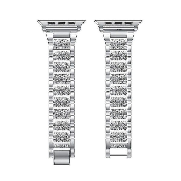Rostfritt stål Kristallarmband Armbandsband för Iwatch Series 4 40mm