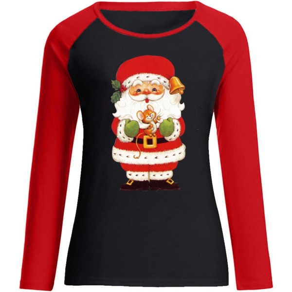 Jultröjor för damer med långa ärmar grafiska skjortor för jul