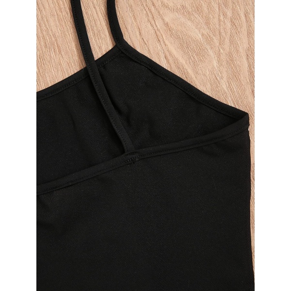 Dam Spaghetti Armband Asymmetrisk Fåll Bandana Cami Crop Top