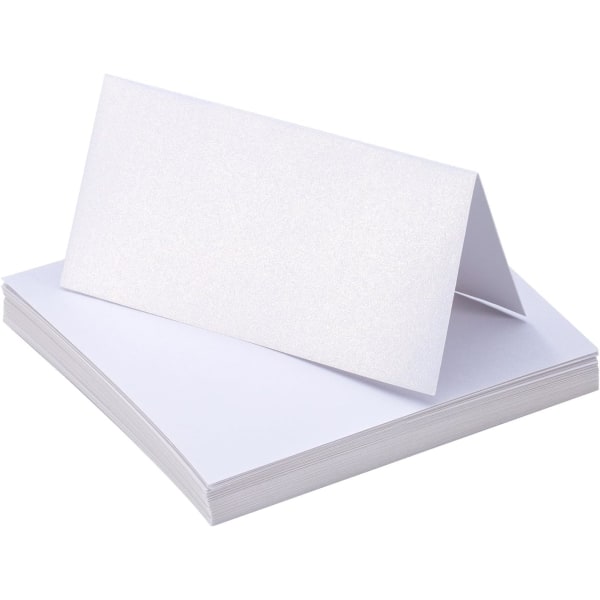 50 stycken vita bordskort - Namnplaceringskort för bröllop