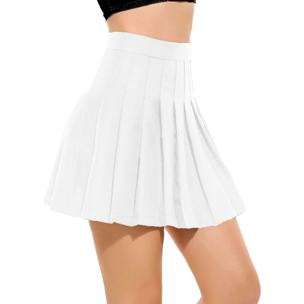 Kvinnor Flickor hög midja Plisserad Skater Tennis Skolkjol Uniform kjolar med