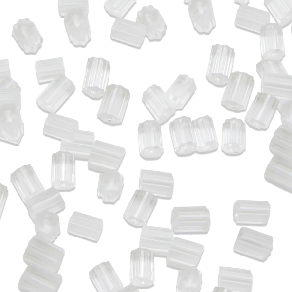 144 st genomskinlig plastgummi säkerhetsörhängeryggar 2,5x3,5mm för fiskkrokar Örhängestolpar