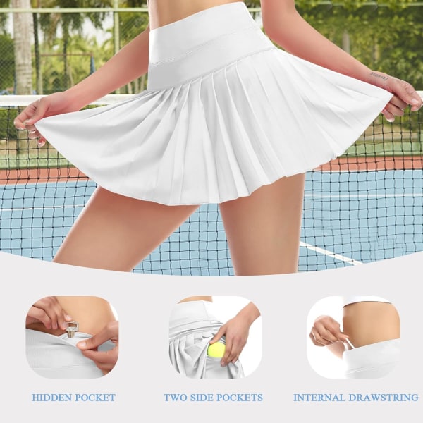 Plisserad tenniskjol för kvinnor med fickor Shorts Athletic Golf Skorts Workout