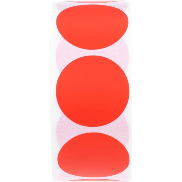 Röd färgkodningsetiketter Julhelg runda pricketiketter Etiketter
