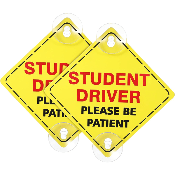2 stycken Studentförarskyltar för bilfönster - Nybörjarskyltar för nybörjare