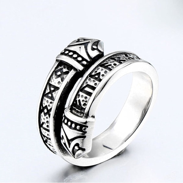Vintage Viking Rune Ring i rostfritt stål för män