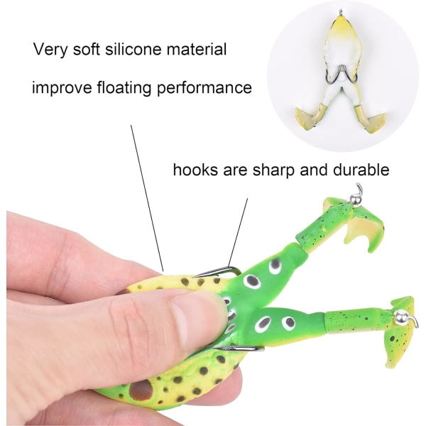 Double Propellers Frogs Soft Bait - Realistiska fiskedrag för sötvatten och saltvatten