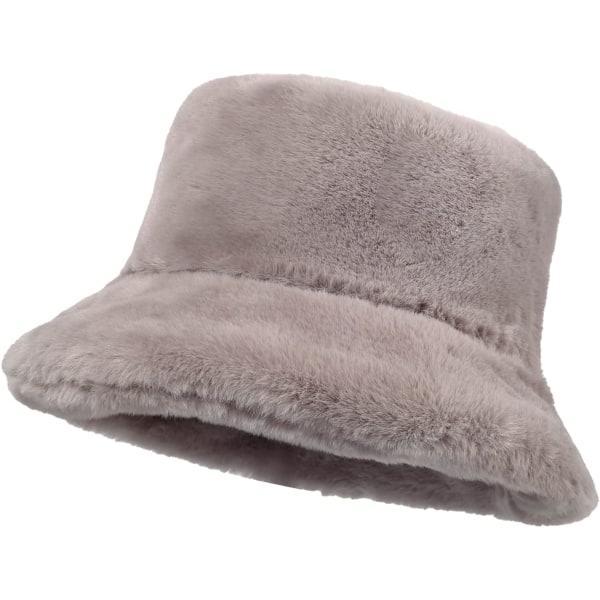 Vinter fuskpälshatt, Fluffy Fuzzy Warm Hats, Plysch Fisherman Cap, Furry