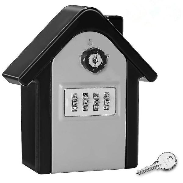 Nyckelskåp Väggmonterad nyckellåda med digital kod nödnycklar, stort nyckelskåp Xl storlek utomhus nyckelskåp för hem, kontor, garage (grå)