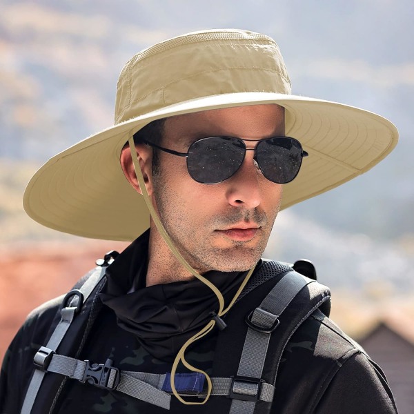 Solhattar för män 50 UV-skydd Vattentät mössa för vandringscamping