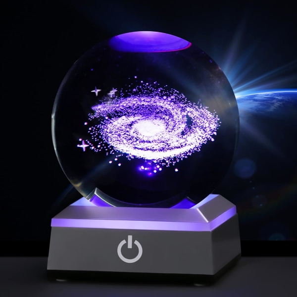 3D Galaxy Crystal Ball, födelsedag jul astronomi presenter för barn, rymden