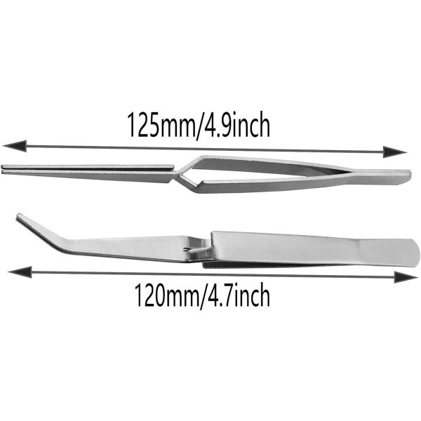 Cross Lock Pincett 2 STK 125 mm rostfritt stål för smyckestillverkning