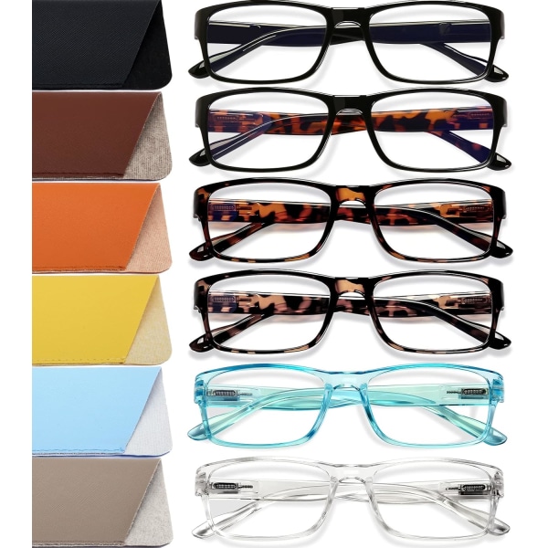 Blått ljusblockerande läsglasögon - 6-pack modeglasögon
