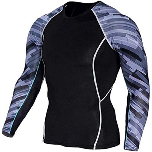 Gym Running Fitness Kit Kompressionsbyxor Skjorta Topp Långärmad jacka för män