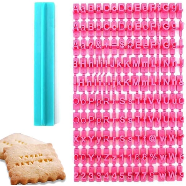 160 st Alphabet Cookie Stämpel Set - Anpassningsbara bakmeddelanden