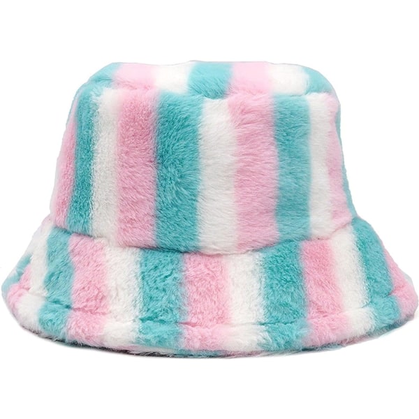 Bucket Hat Dammössa Faux Fur Hat Teddy Style Vinter Hatt Fisherman Hat