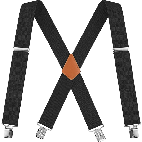 Herr 2 tum breda hängslen Heavy Duty Clip X-Back hängslen för arbete