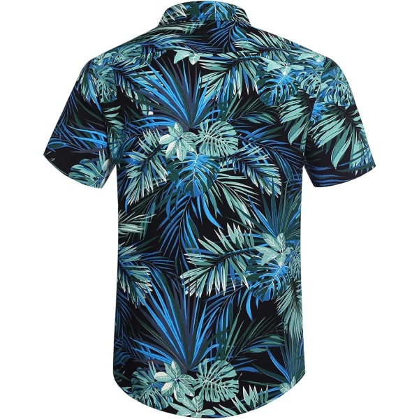 Blommiga skjortor för män Casual Skjorta med Hawaiian Print Semester kortärmad knapp
