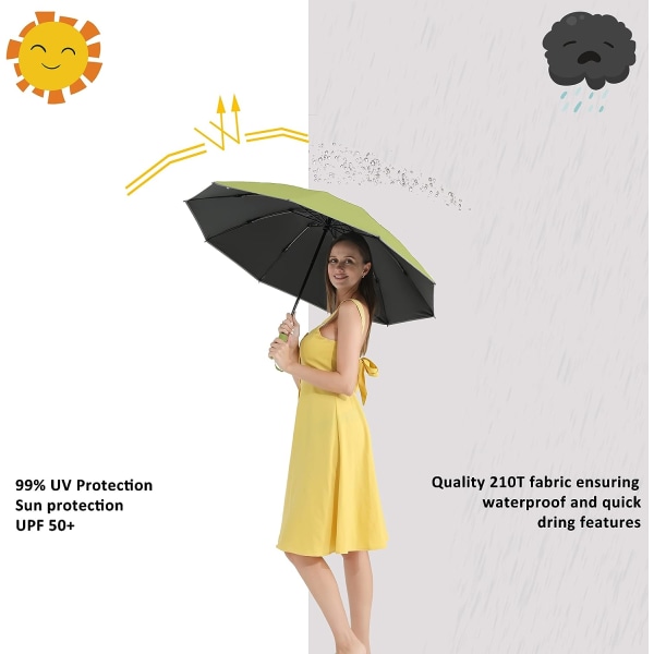 UV Paraply Protection Sun Compact Vindtät Reverse Paraply’s för